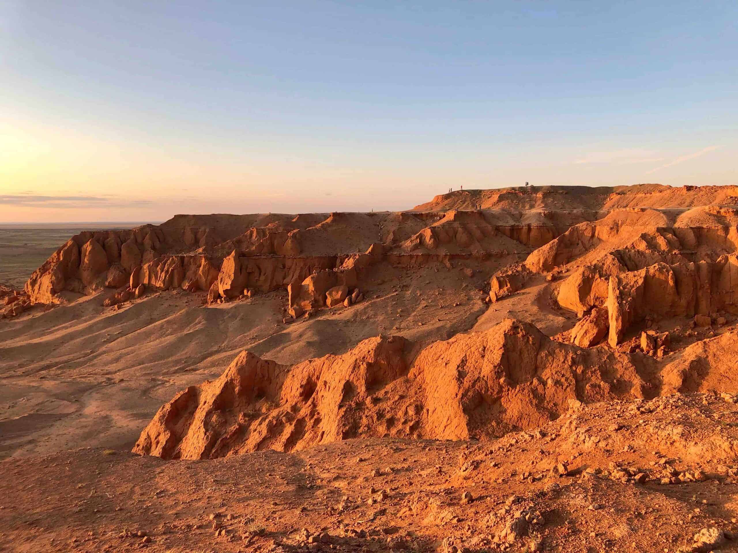 Una imagen de los impresionantes acantilados en llamas del desierto de Gobi