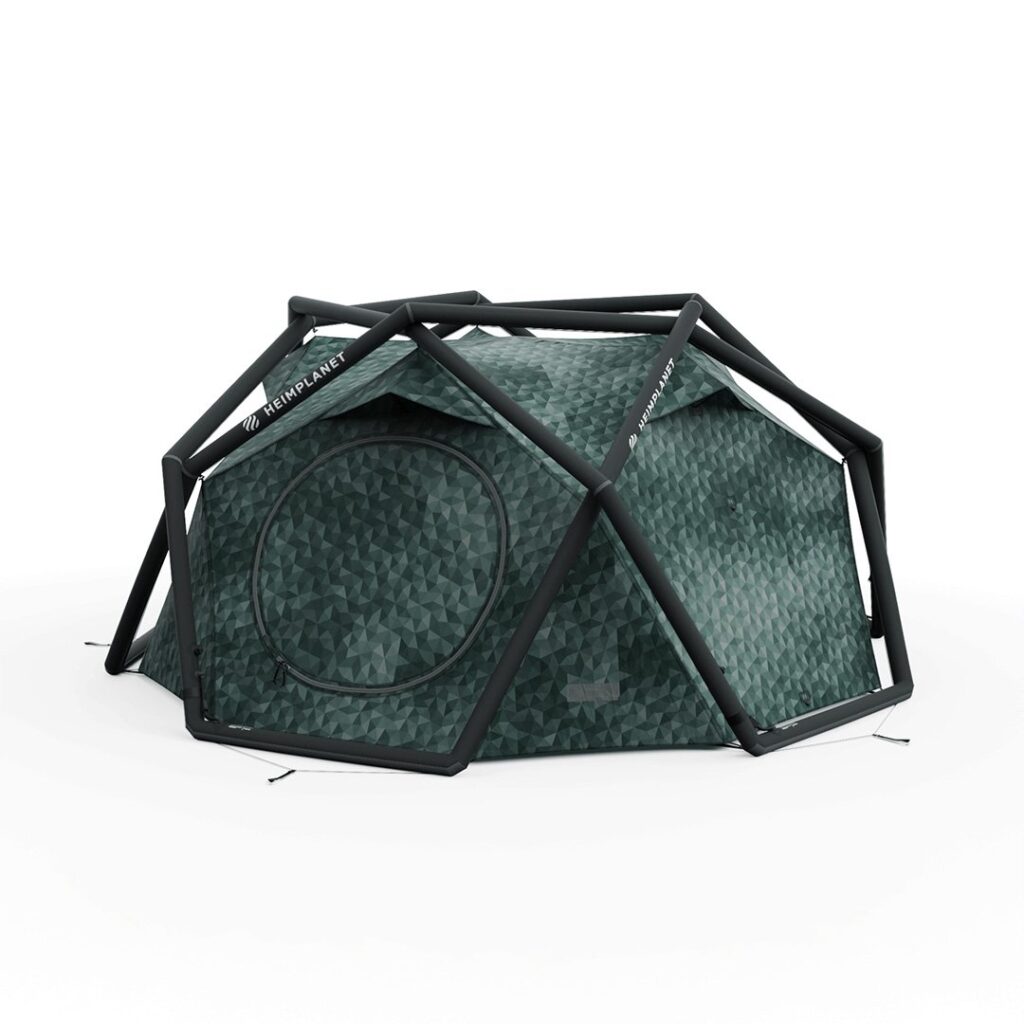 Inflatable and wind resistant Heimplanet The Cave tent camping gear
